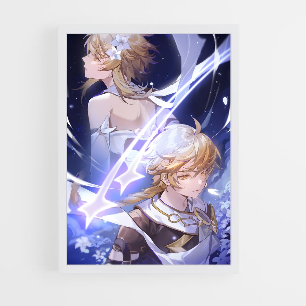 Poster Éclat d'Aether – affiche Genshin impact (vue 3)